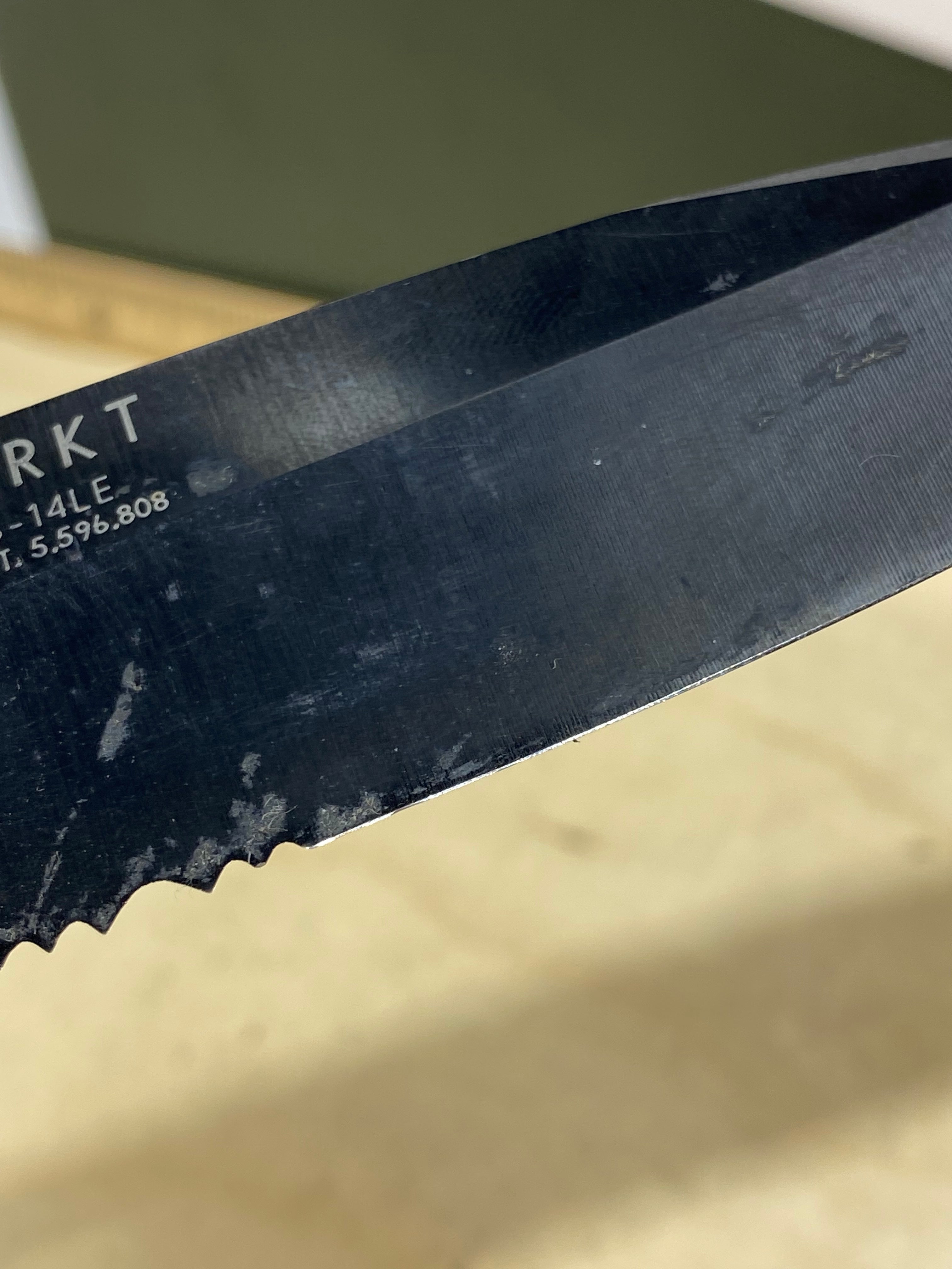 CRKT M16-14LE #-112. Light usage. Chip on blade.