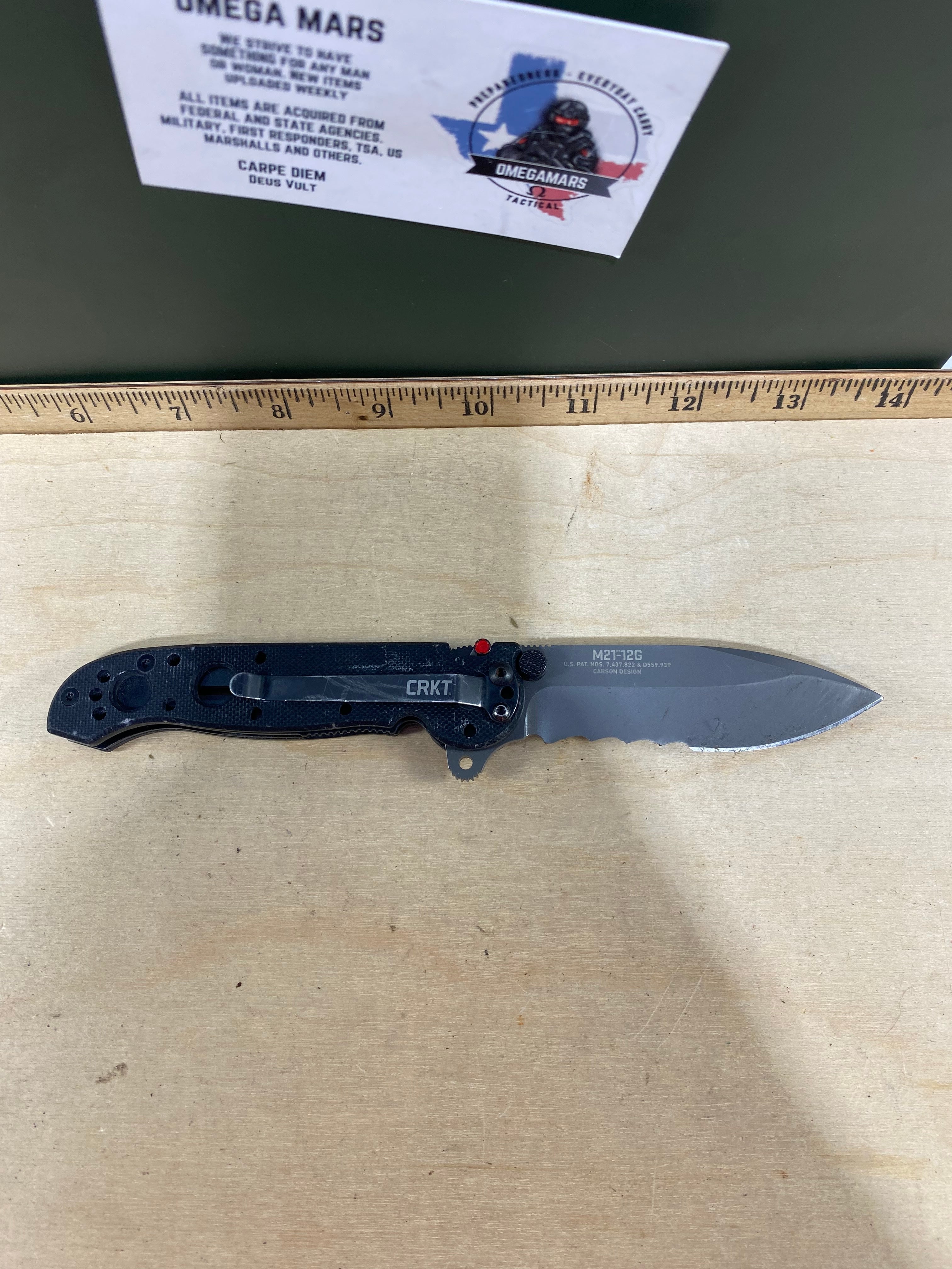 CRKT M21-12G #-117. Light usage. Dirty.