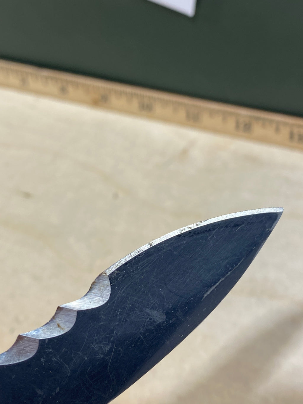 CRKT M21-12SFG #-118. Light usage. Dirty. Chip on blade.