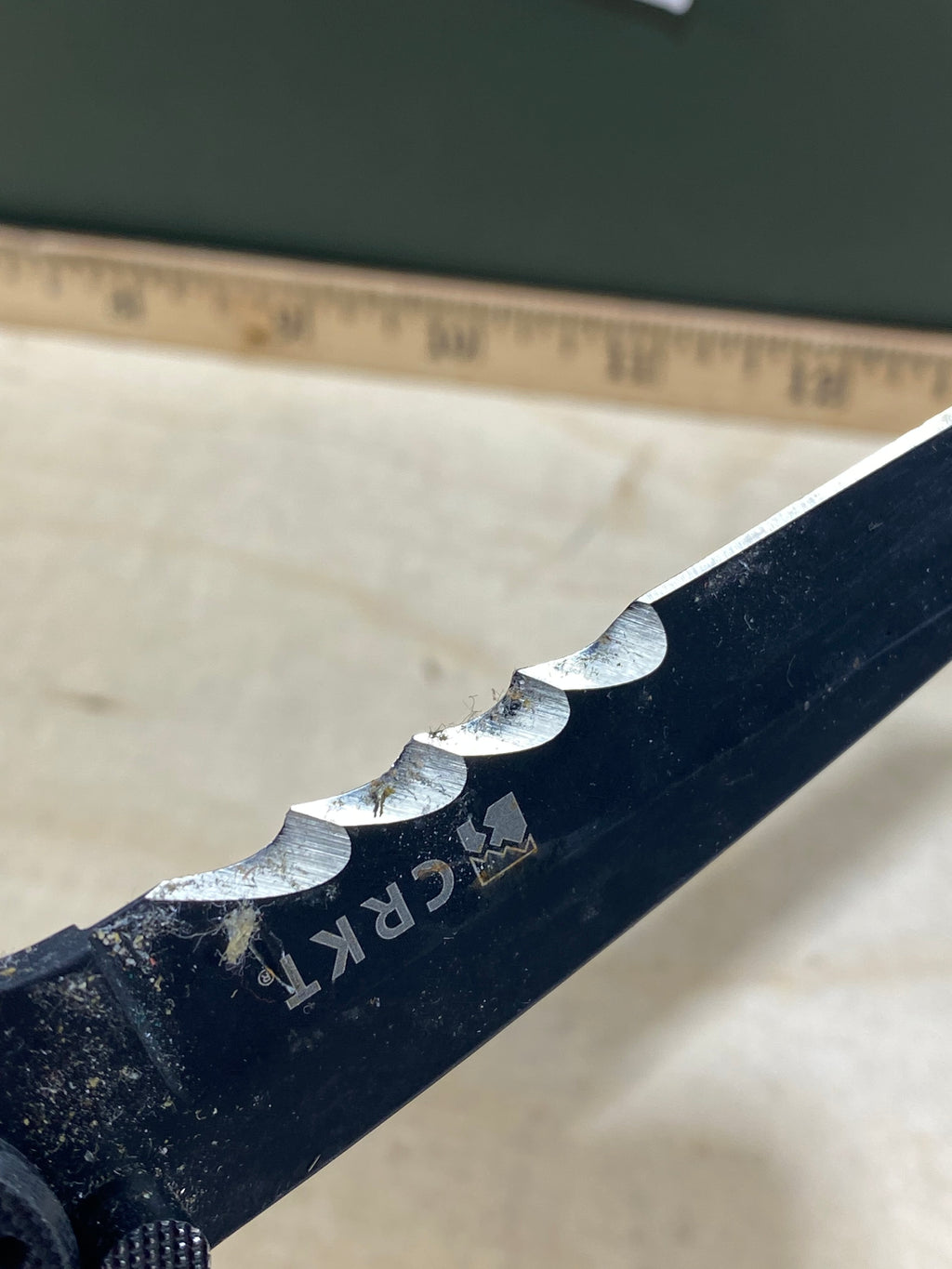 CRKT M16-13SFG #-119. Light usage. Dirty. Chip on blade.