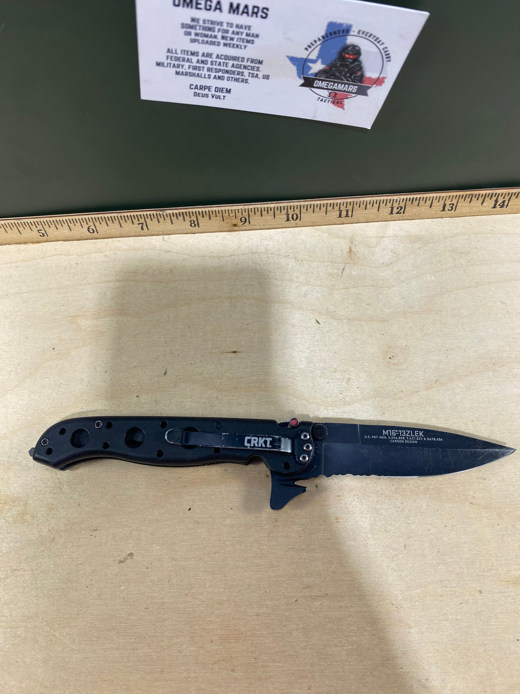 CRKT M16-13ZLEK #-120. Light usage. Resharpened.