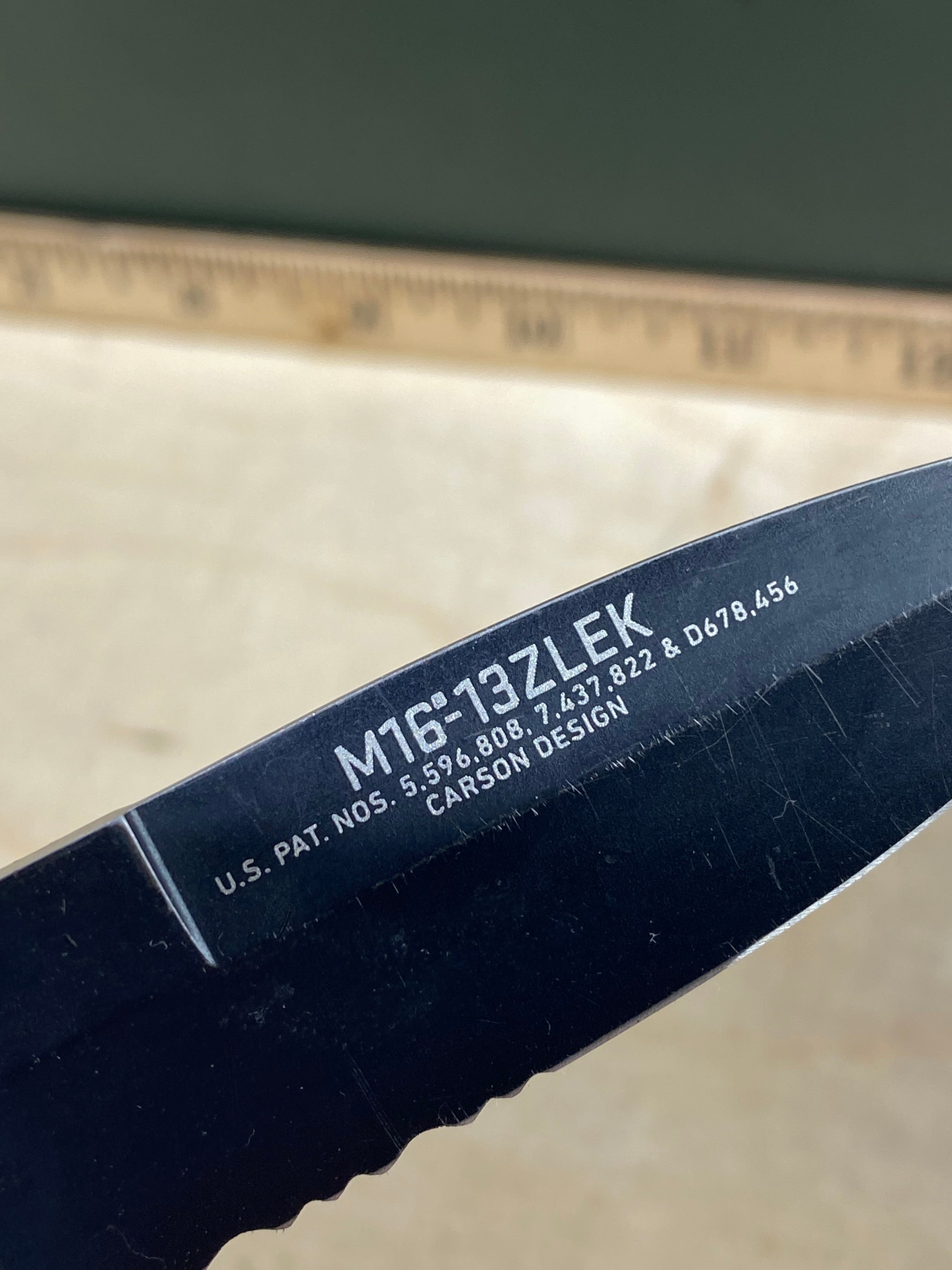 CRKT M16-13ZLEK #-120. Light usage. Resharpened.