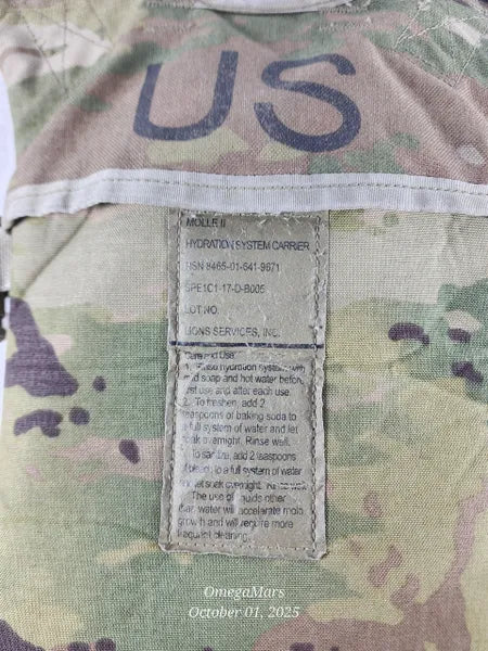 US Army OCP Hydration System Carrier with Bladder. Multicam