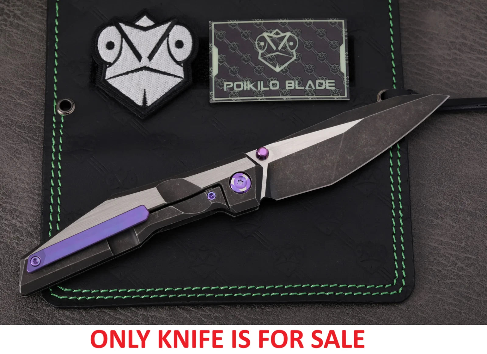Poikilo Blade Komodo Folding Knife 3.75" Bohler M398 Steel Blade Titanium Handle