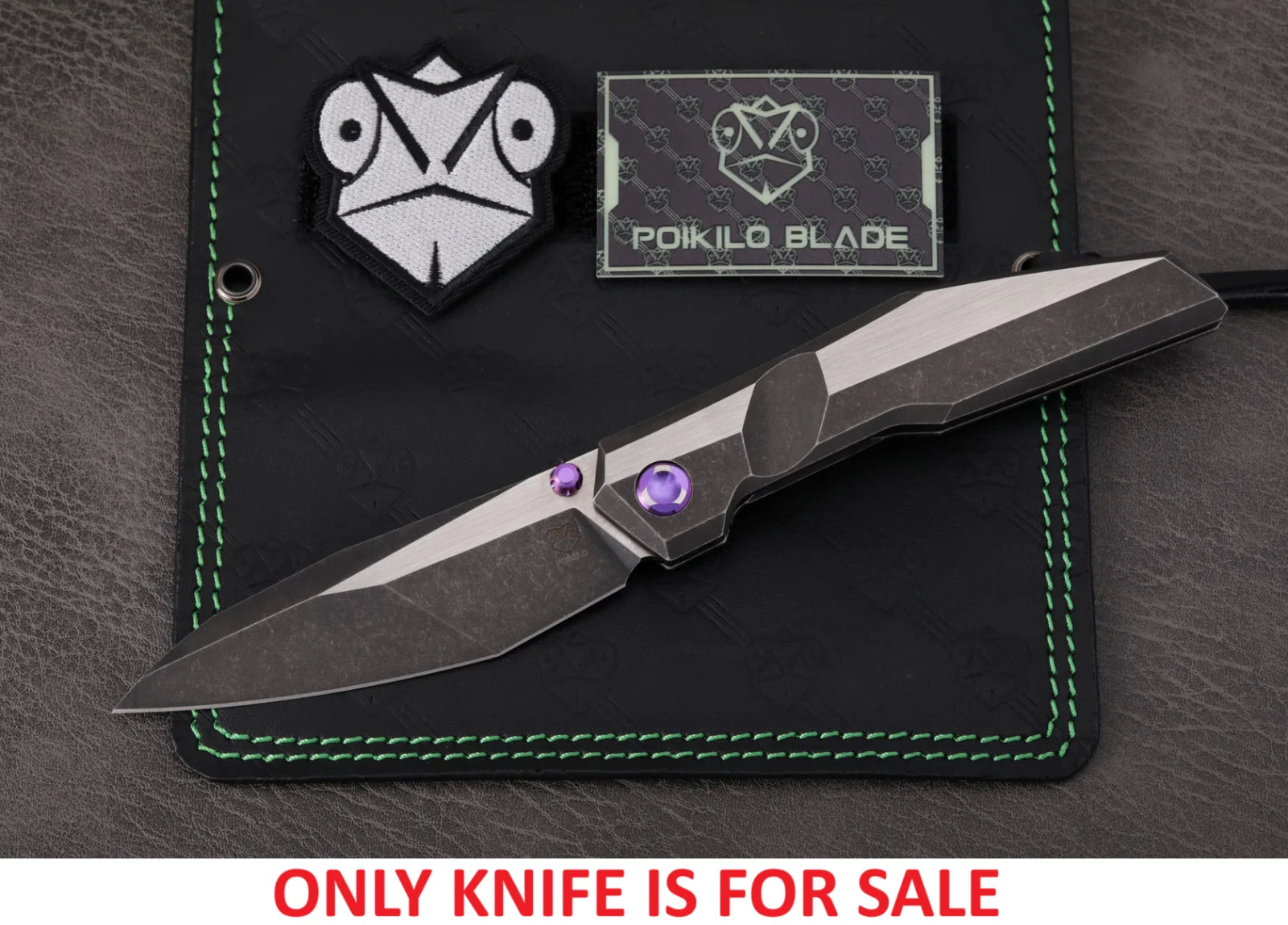 Poikilo Blade Komodo Folding Knife 3.75" Bohler M398 Steel Blade Titanium Handle