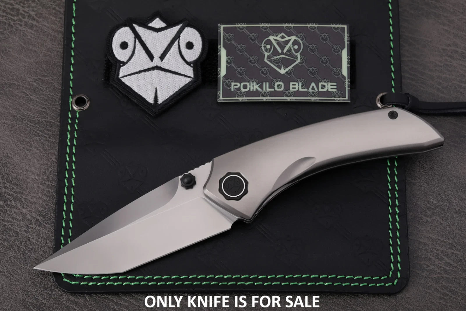 Poikilo Blade Tuna Folding Knife 3.38" Bohler M398 Steel, Titanium Handle - PKBTUNAS2