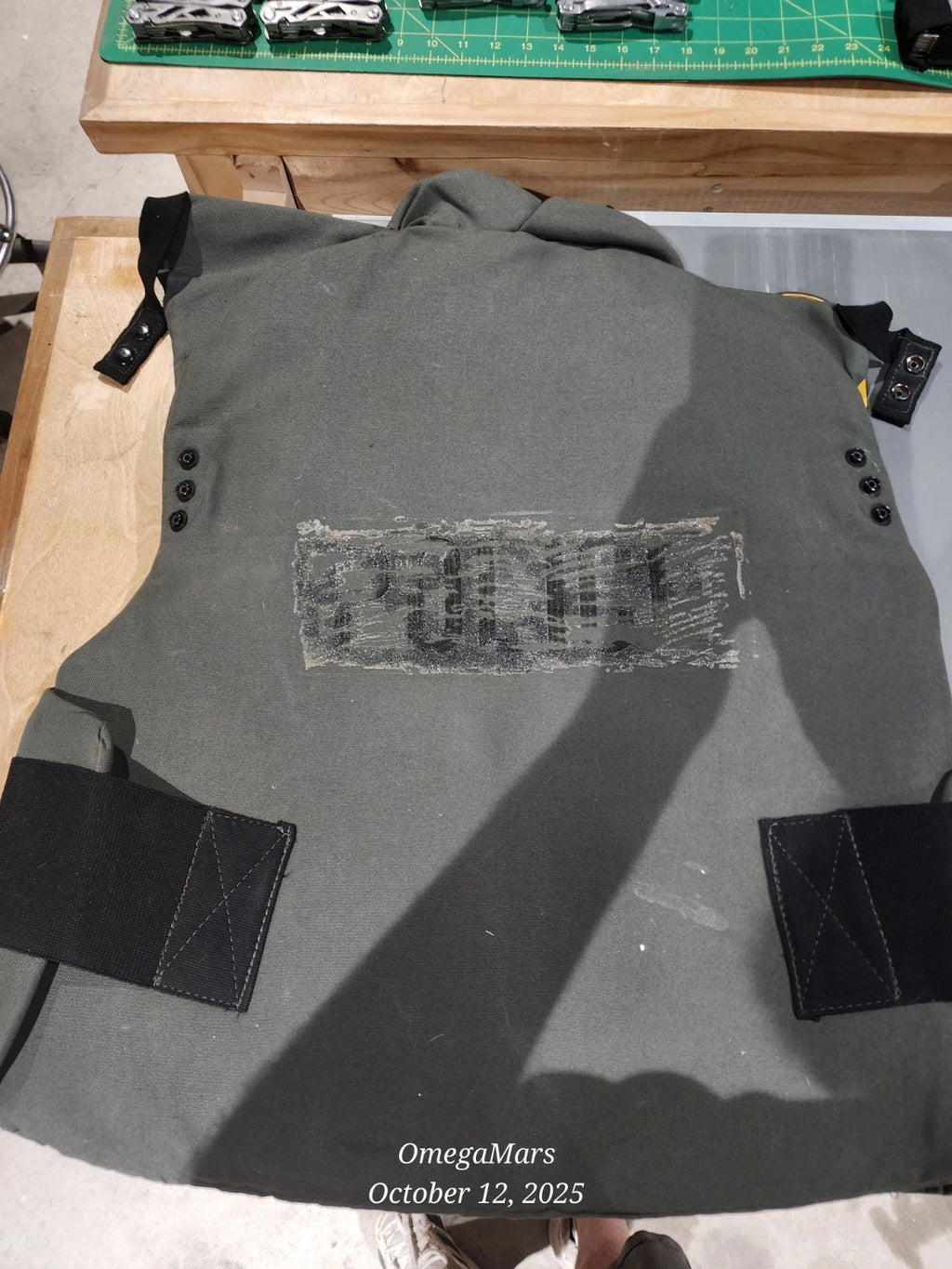 US NAVY / Police Surplus Flak vest X LG Size, Police badge attempted removal.