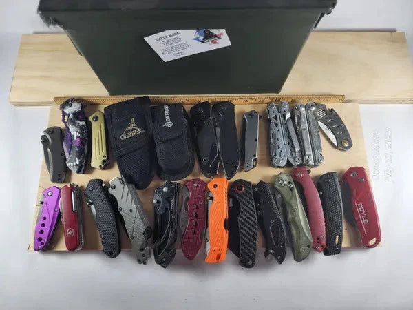 4.5-5 pound grab bag TSA Knives, Mystery Box, Survival Hunting Outdoor 15+ knives